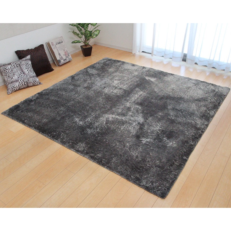 送料無料】シャギー調ラグ ラルジュ 185×185cm グレー 柔らかいタッチ