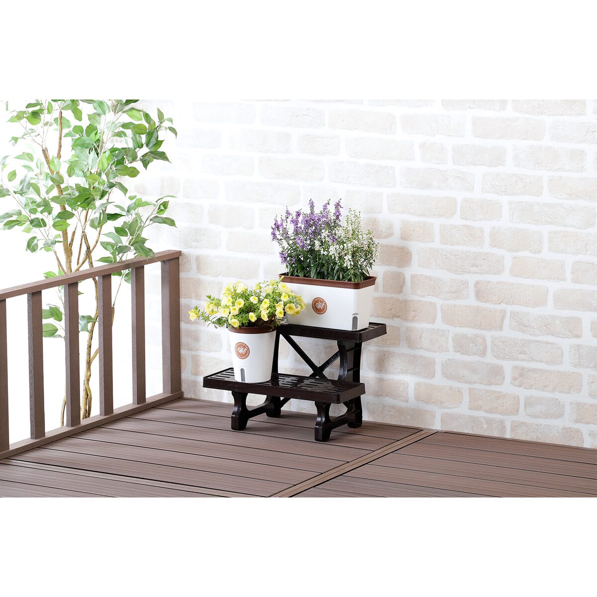 ベストコ ボタニカルフラワースタンド 2段 幅450mm 奥行285mm MA