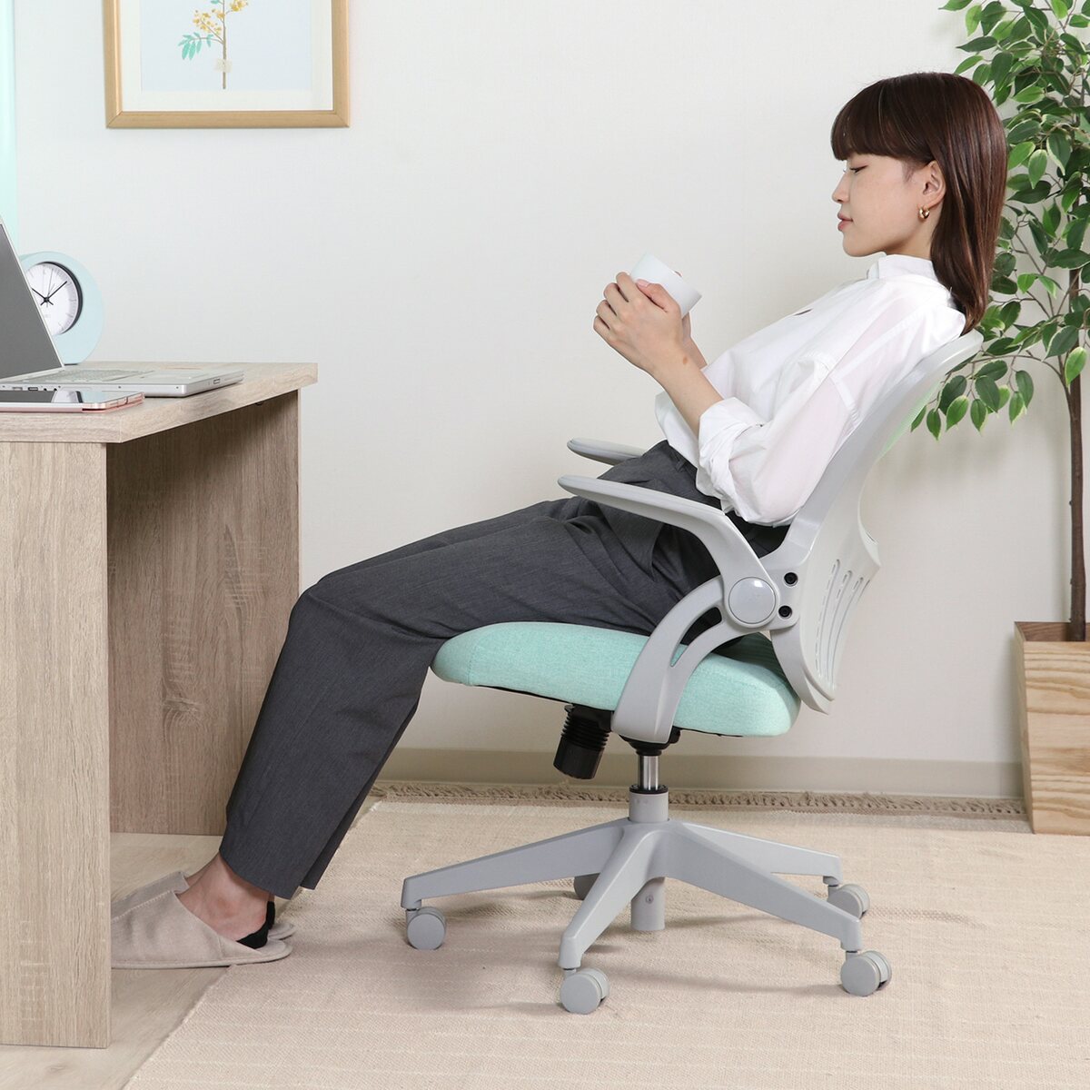 【送料無料】不二貿易 オフィスチェア パベル GR 3519FX 【メーカー直送・代引不可・置配不可・配送地域限定】