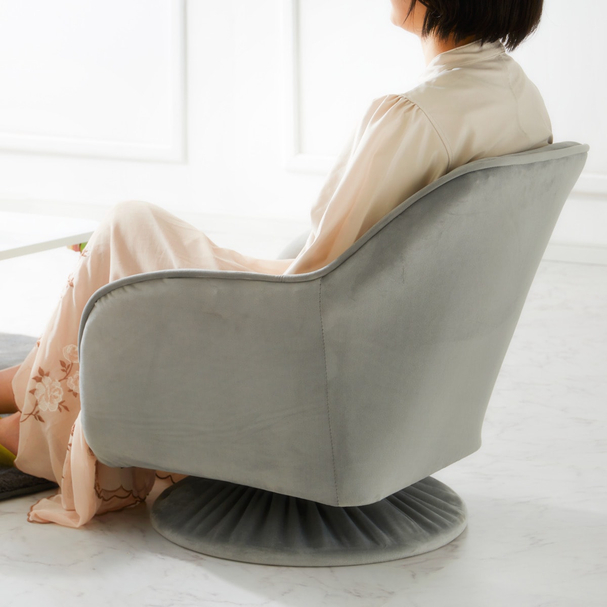 送料無料】武田コーポレーション デザイン回転座椅子 グレー AT2