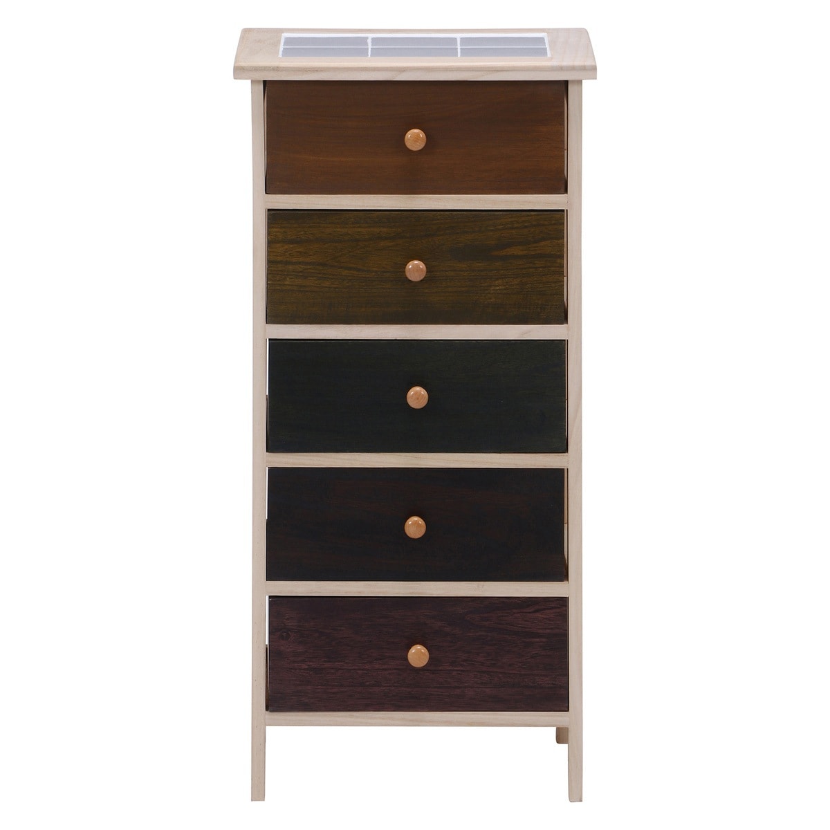 送料無料】欠品次回2月下旬予定 不二貿易 桐製 マルチカラフル5段