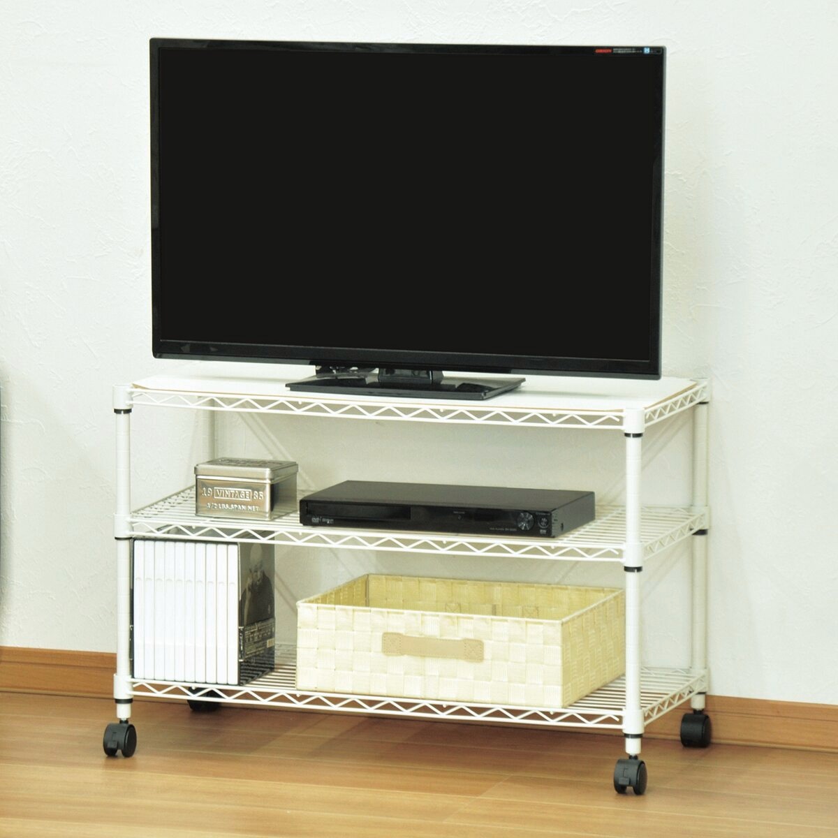 エイ・アイ・エス (AIS) メタルラック本体 ホワイト 60x35x61.8cm 19φスチールラックセット NS-6035WH エイ・アイ・エス スチールラック 19φ キャスター付 5段 幅600×奥行350