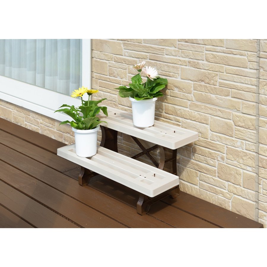 外山産業 フラワースタンド マロン 2段 幅600mm 奥行290mm | 園芸