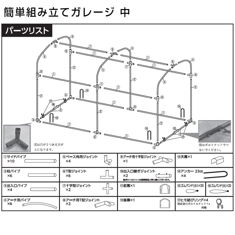 【送料無料】簡単組み立てガレージハウス 3台用サイクルハウス 間口1.57m 奥行2.2m 白/グレー アークランズ