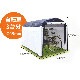 【送料無料】簡単組み立てガレージハウス 3台用サイクルハウス 間口1.57m 奥行2.2m 白/グレー アークランズ