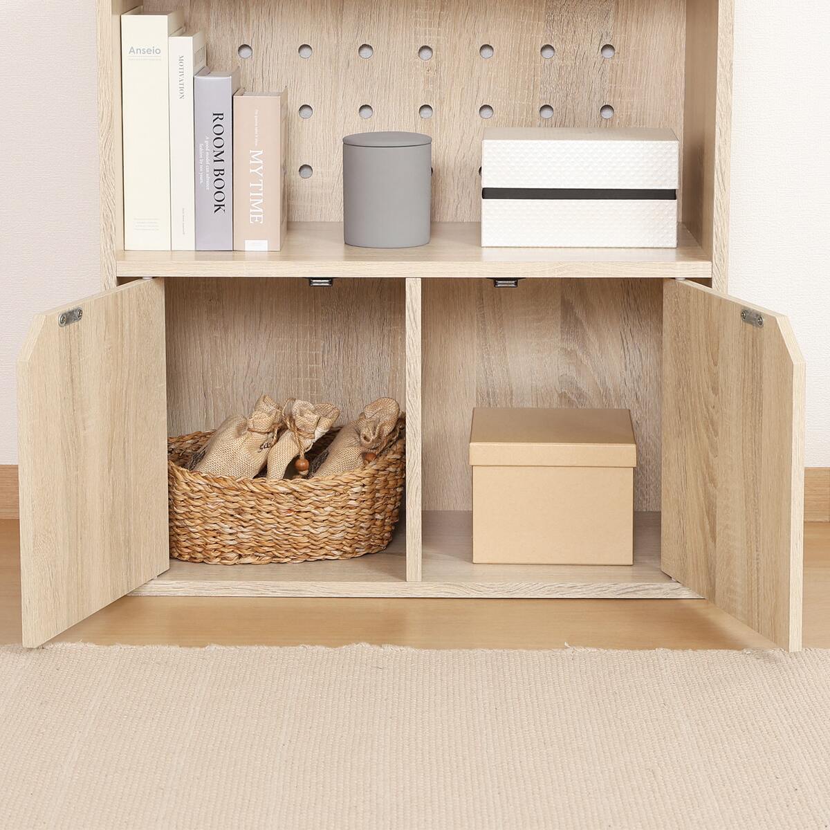 【送料無料】不二貿易 連結できる収納ボックス オーク FBC609 【メーカー直送・代引不可・置配不可・配送地域限定】