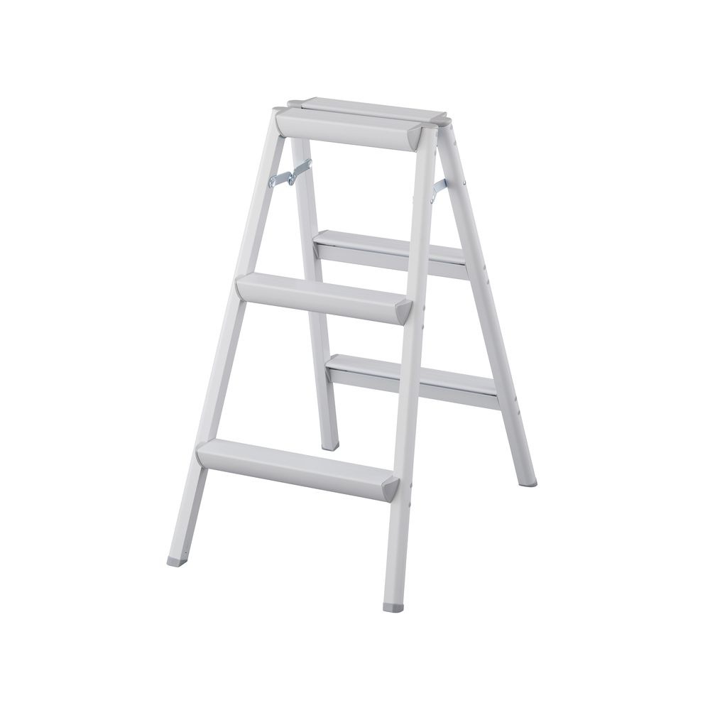 送料無料】【法人限定】長谷川工業 アルミカラー踏台 3段 SE-8a WH