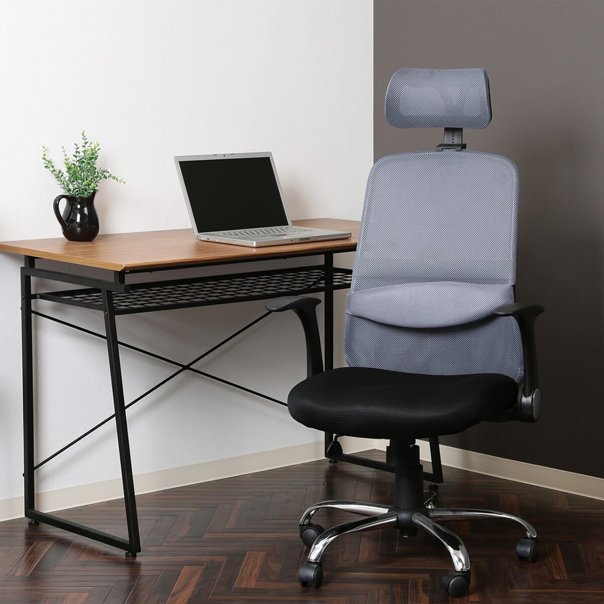 送料無料】不二貿易 ヘッド付アームアップチェア ARP-01 GY 【メーカー