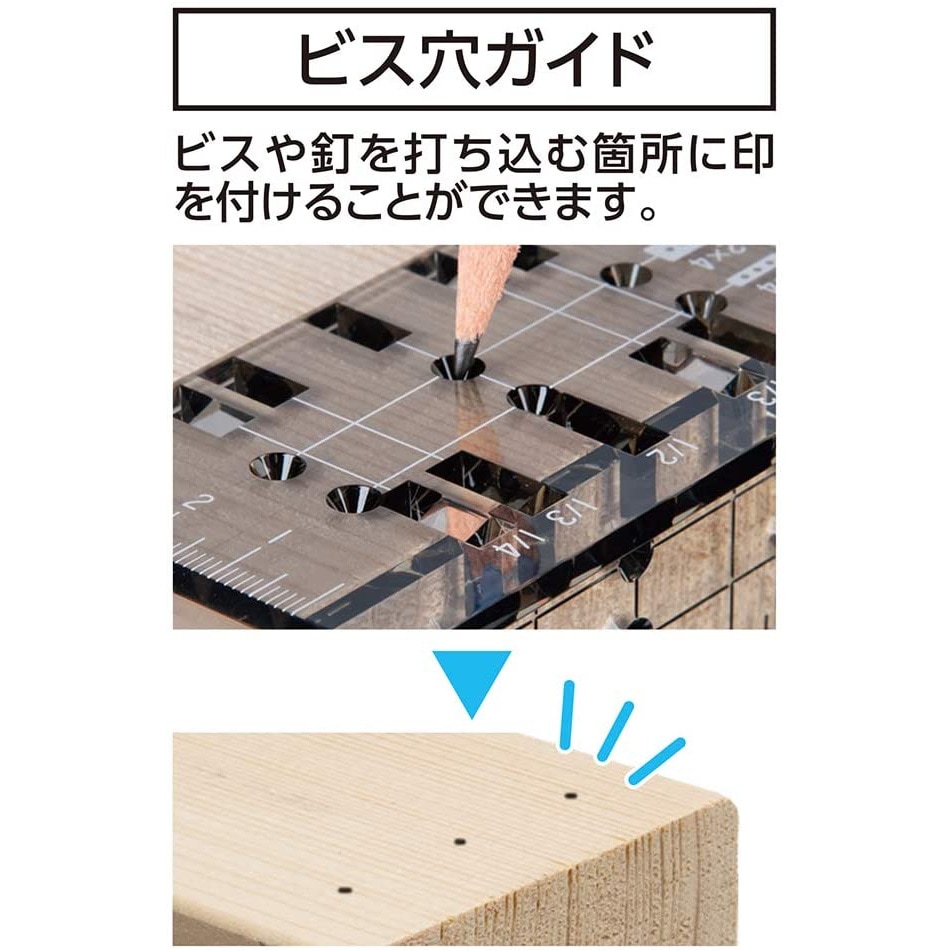 シンワ 2×4 止型定規 クリア 62115 | 工具,測定工具,スコヤ・止型定規