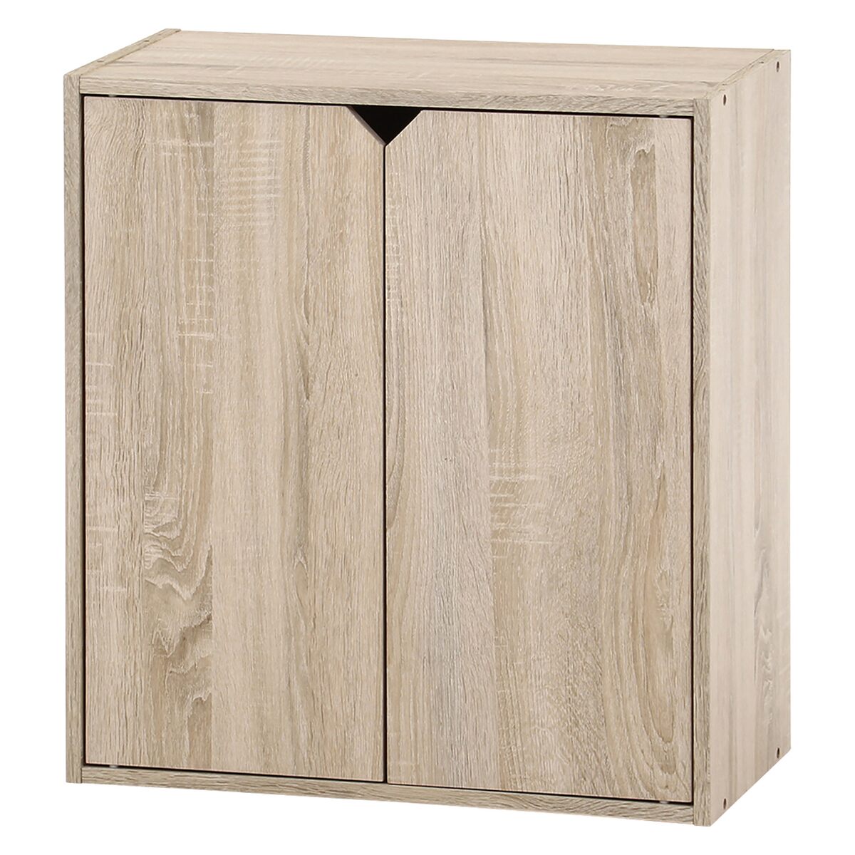 【送料無料】不二貿易 連結できる収納ボックス 扉付 オーク FBC611 【メーカー直送・代引不可・置配不可・配送地域限定】