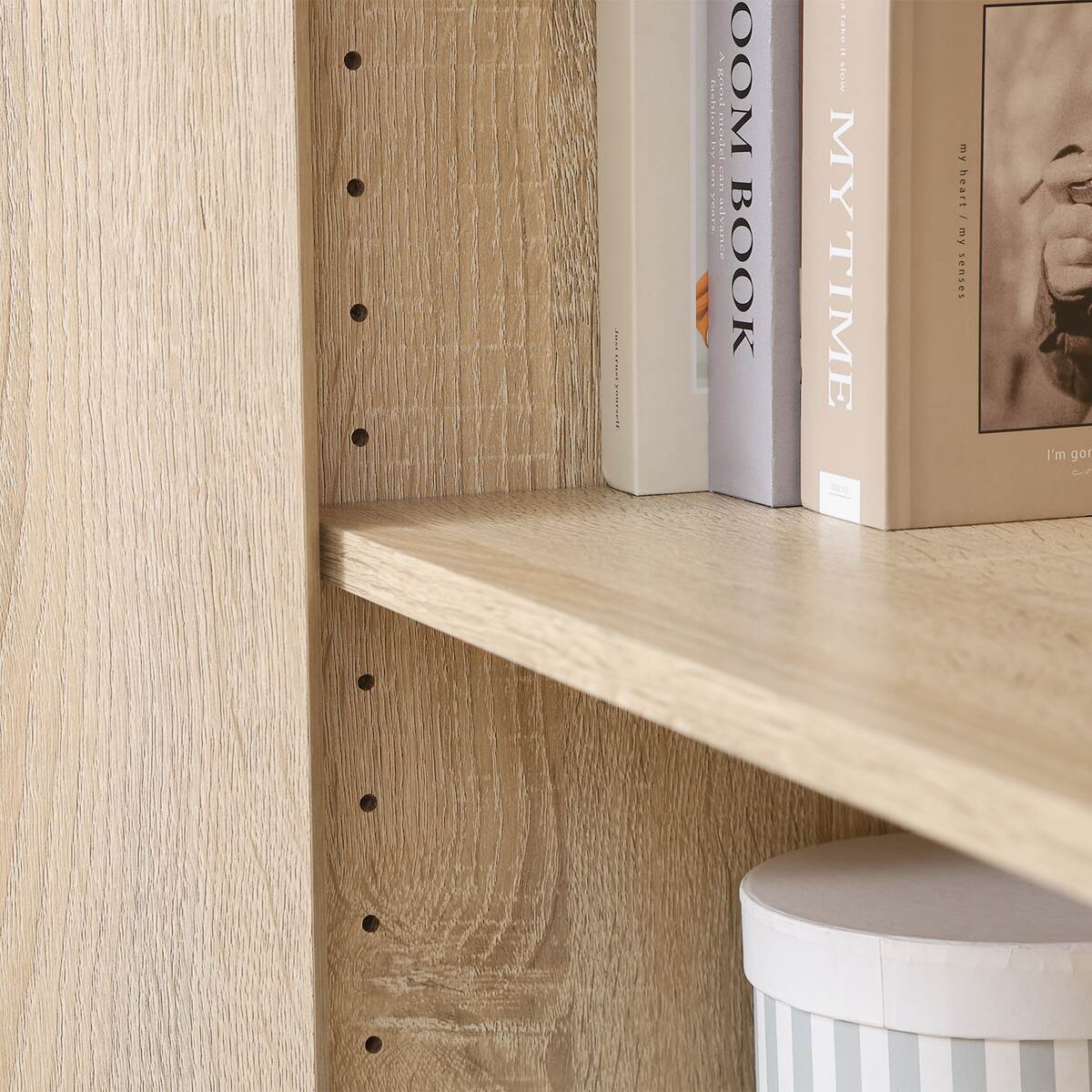 【送料無料】不二貿易 連結できる収納ボックス 扉付 オーク FBC611 【メーカー直送・代引不可・置配不可・配送地域限定】