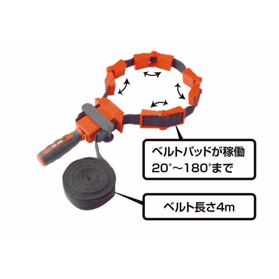 グレートツール 木工用クイックベルトクランプ 4M GTBC-4 アーク