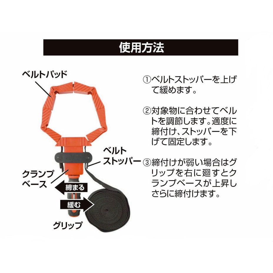 グレートツール 木工用クイックベルトクランプ 4Ｍ GTBC-4 アークランズ