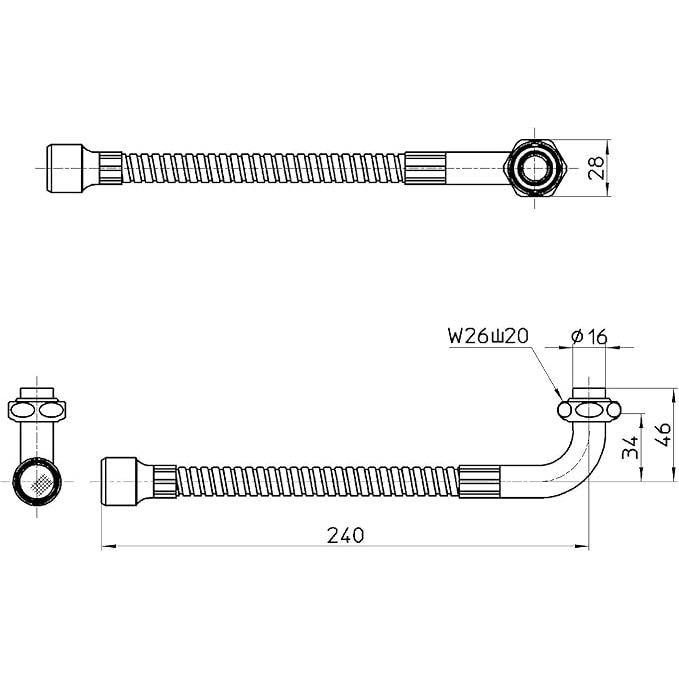 サンエイ SANEI ベンリー自在パイプ PA18A-76X2-16 | 水廻り・水道用品