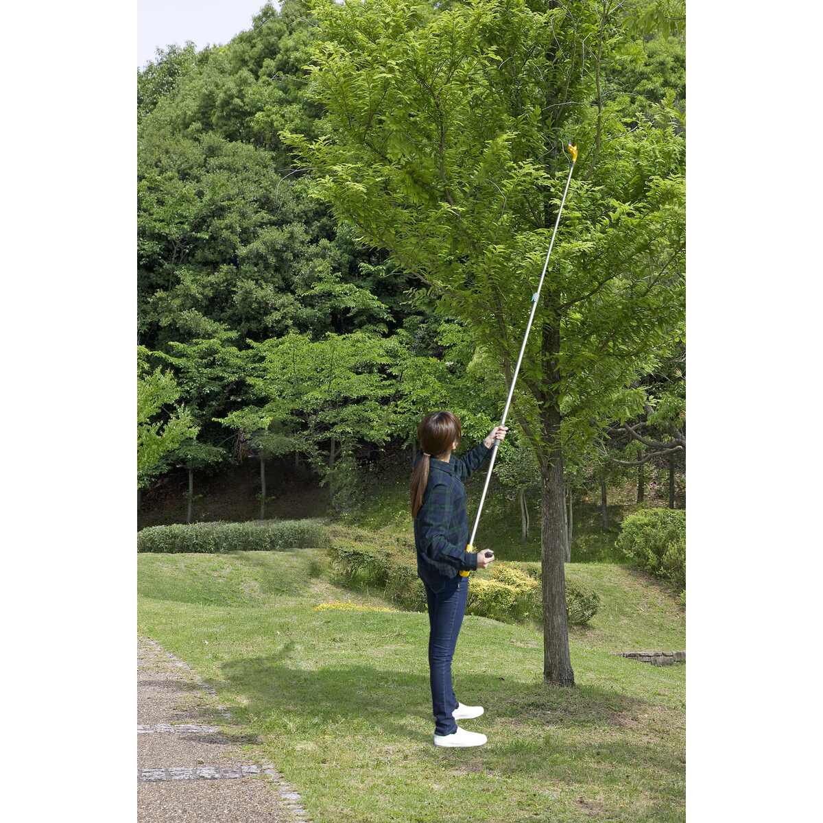 送料無料】ムサシ 高枝採収鋏 すご腕プッシュカット 2段式アンビル刃