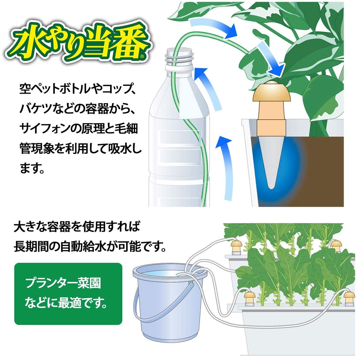 マルハチ産業 自動水やり器 水やり当番 ベージュ 2個入り M 735514
