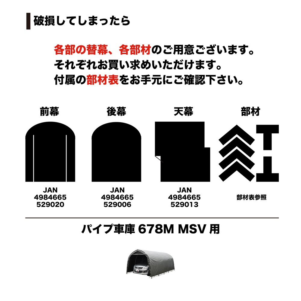 【送料無料】南栄工業 パイプ車庫 678MMSV 「3梱包」