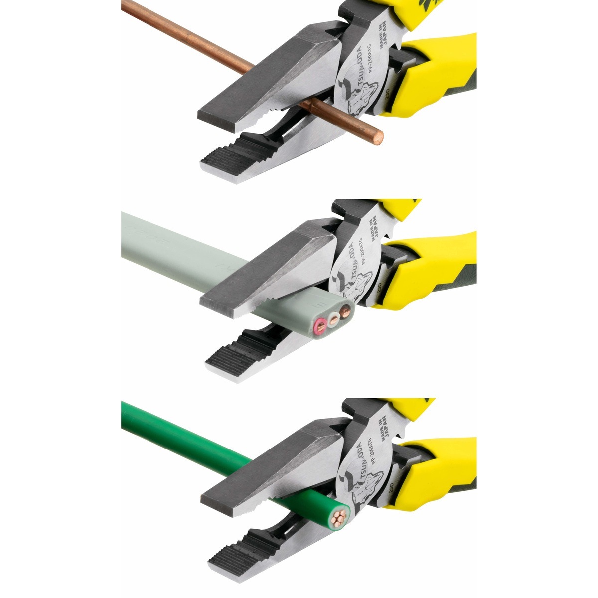 ツノダ 電工パワーペンチ 圧着機能付 200mm PP-200ATG | 工具,作業工具