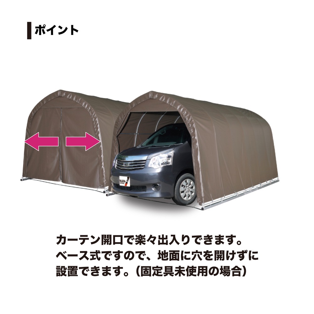 【送料無料】南栄工業 パイプ車庫 ベース式 中型BOX用 2748BSB 「5梱包」 【大型便・時間指定不可】