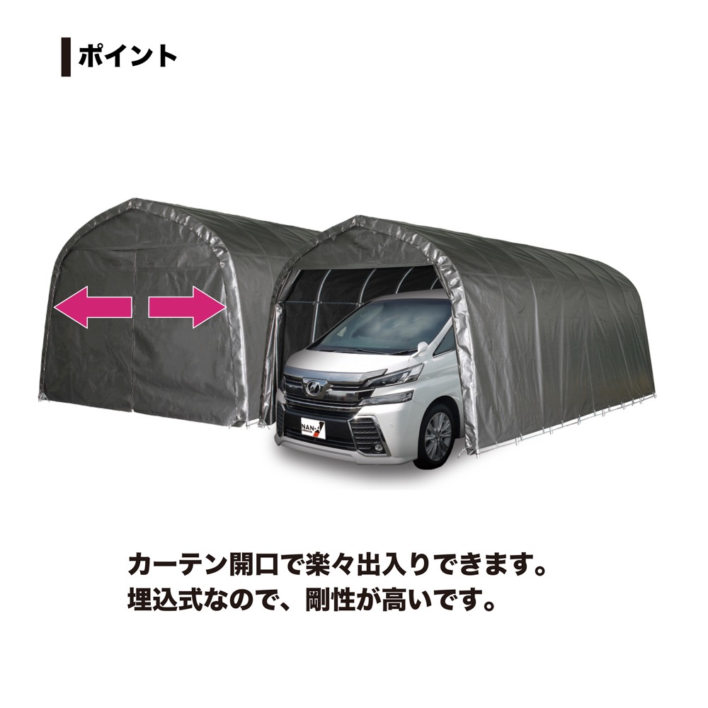 【送料無料】南栄工業 パイプ車庫 3256UMSV 「4梱包」 【大型便・時間指定不可】
