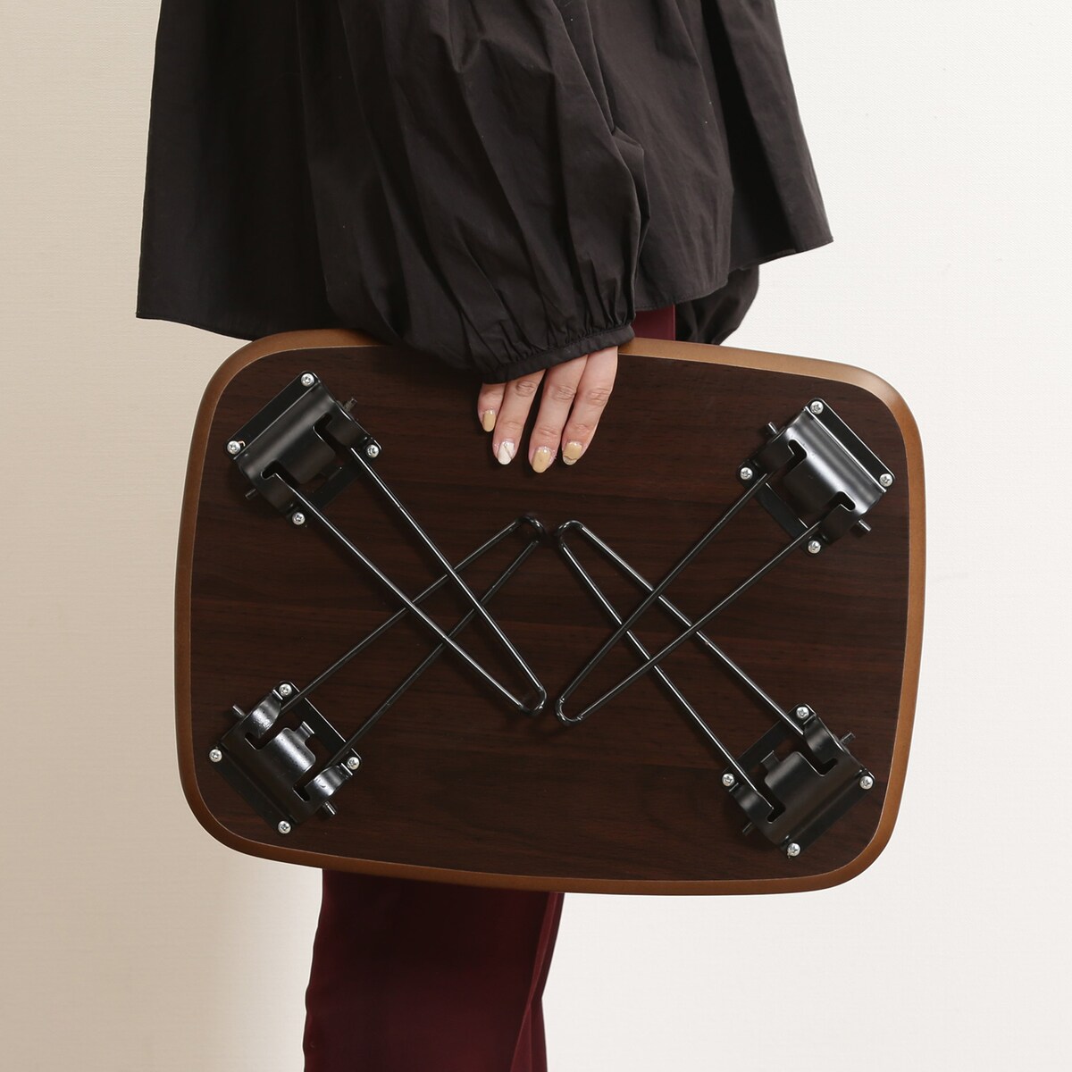 送料無料】不二貿易 折れ脚ローテーブル トロン 4030 HH-4030DBR