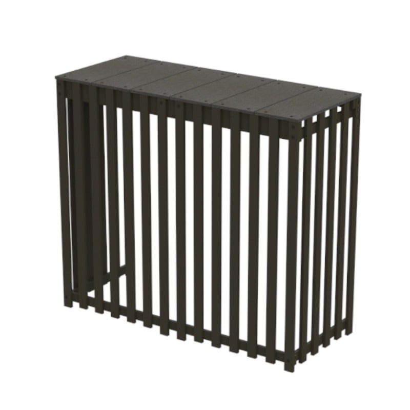 出格子風 人工木室外機カバー9075 小 アッシュブラウン 縦格子 【メーカー直送・代引不可・置配不可・配送地域限定】 送料無料】出格子風 人工木室外機カバー9075 小 アッシュブラウン 縦