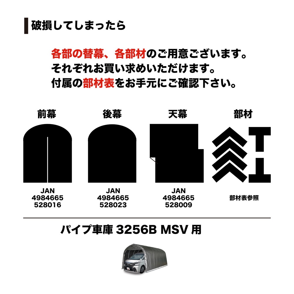 【送料無料】南栄工業 パイプ車庫 3256BMSV 「5梱包」 【大型便・時間指定不可】