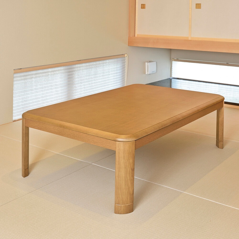 新品、送料無料継脚式家具調コタツ 120幅 目覚め