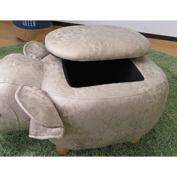 送料無料】動物スツール 収納付 ゾウ アニマル チェア イス アーク