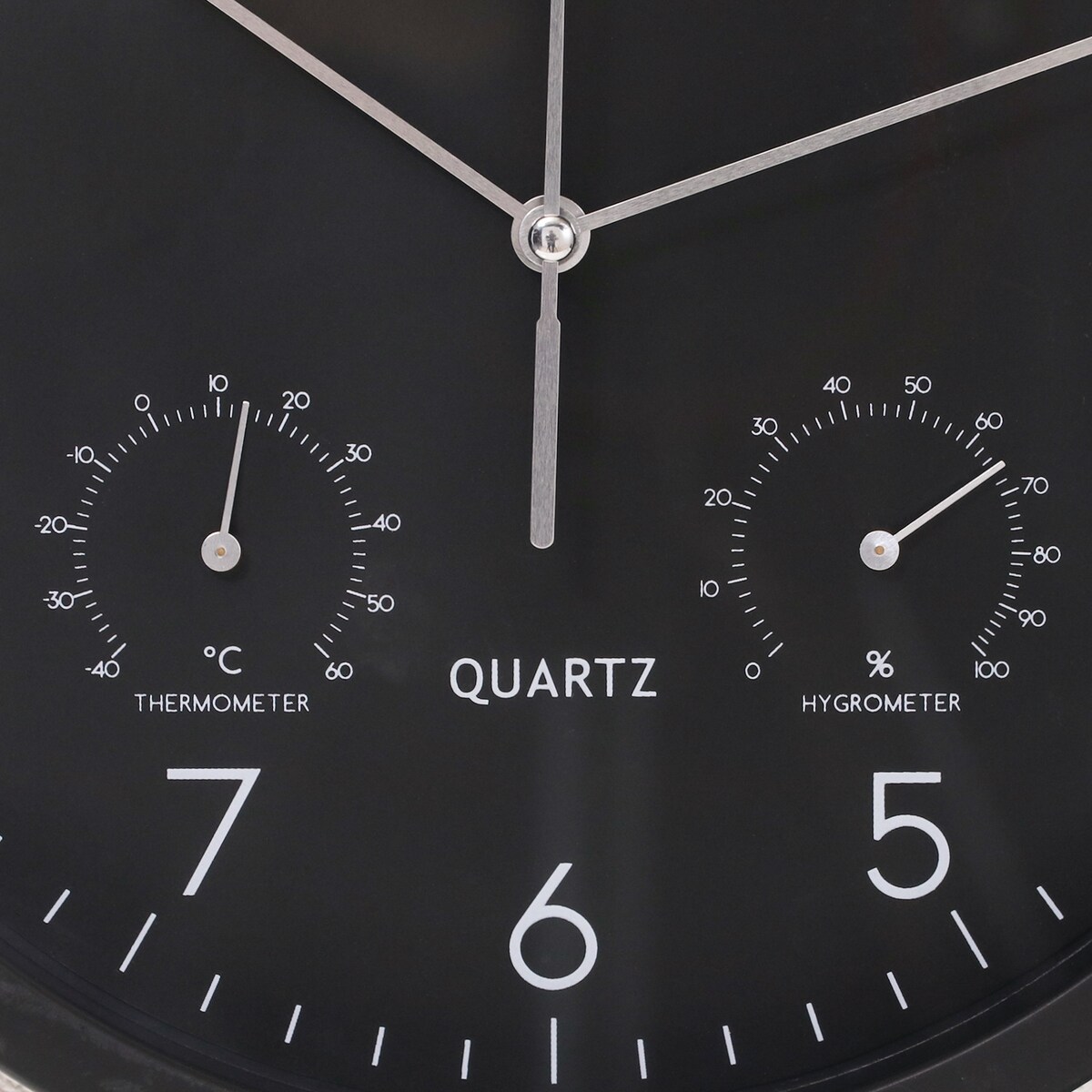 【送料無料】不二貿易 掛時計温湿度計付 ベゼル 直径25cm BK EG6910ATHYP214 【メーカー直送・代引不可・置配不可・配送地域限定】