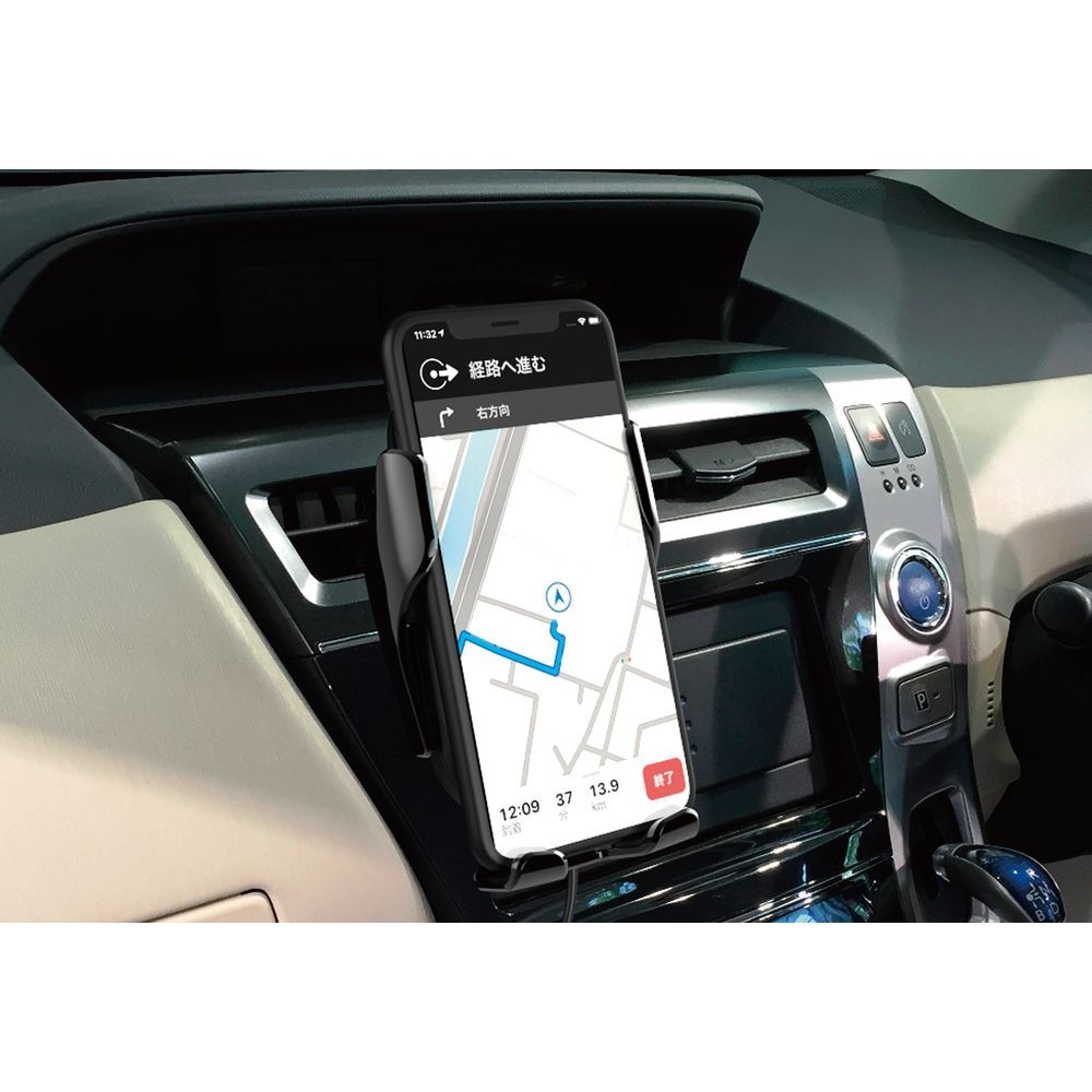 カシムラ ワイヤレス充電器 自動開閉ホルダー エアコン取付 KW-12