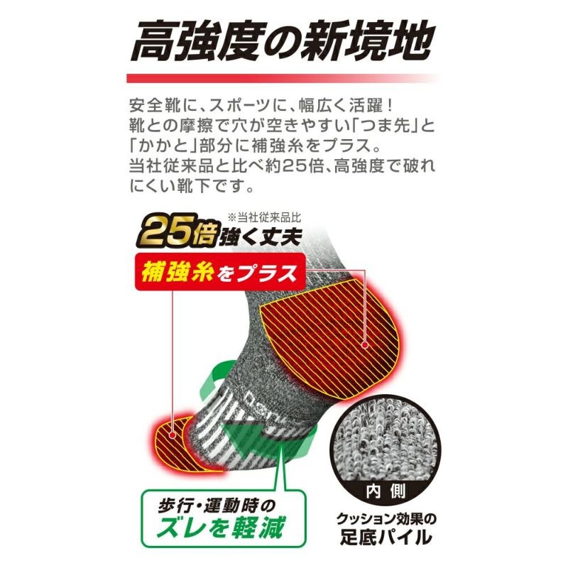 グラディエーター 靴下 ニオイクリアストロングロークルー 2P ブラック S G-8436