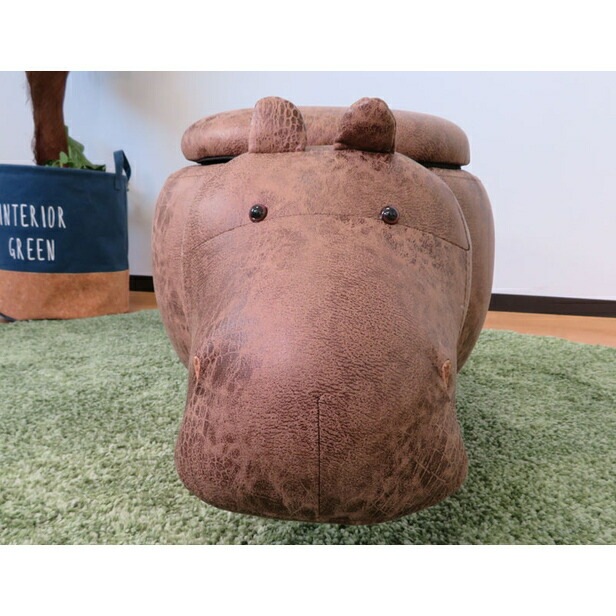 送料無料】動物スツール 収納付 カバ アニマル チェア イス アーク