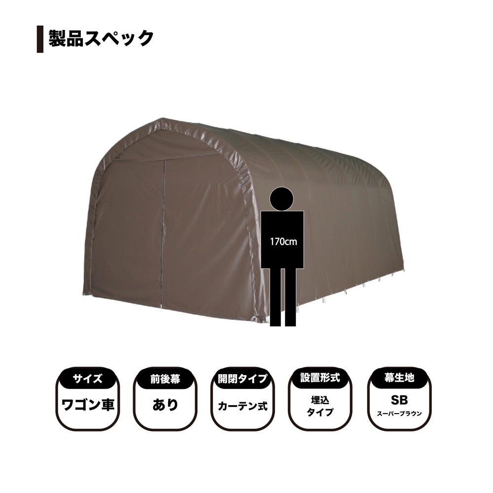 送料無料】南栄工業 パイプ車庫 埋め込み式 大型BOX用 3256USB 「4梱包