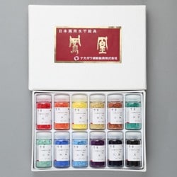 ナカガワ糊粉 鳳凰水干絵具の基本12色セット 赤系統 20cc入り 12色 混色 日本画 絵手紙