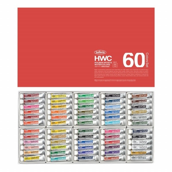 ホルベイン 透明水彩絵具 W411 60色セット
