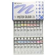 ニッカー ポスターカラー 不透明水彩絵具 18色セット PCT18