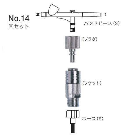 ホルベイン トリコン ワンタッチカプラー No.14 凹セット 564214
