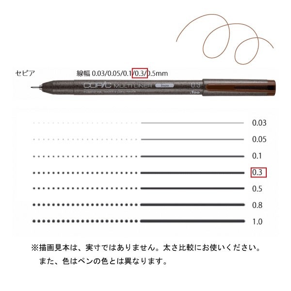 コピックマルチライナー セピア 0．3