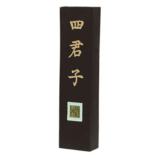 墨運堂 固形墨 四君子 4.0丁型 60ｇ (26×104×15mm) 02620 漢字作品用墨（高級油煙墨）