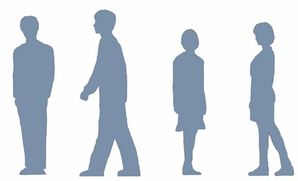 タケダモケイ  シルエット人形 40-0401  1/50（4種各4計16個入り）