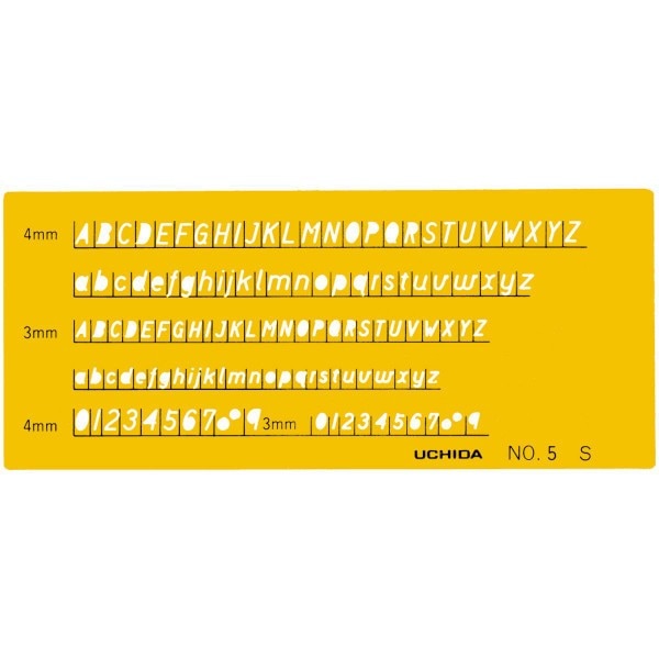 ウチダ(マービー) テンプレート ＮＯ5-Ｓ 英字・数字 品番：1-843-1015