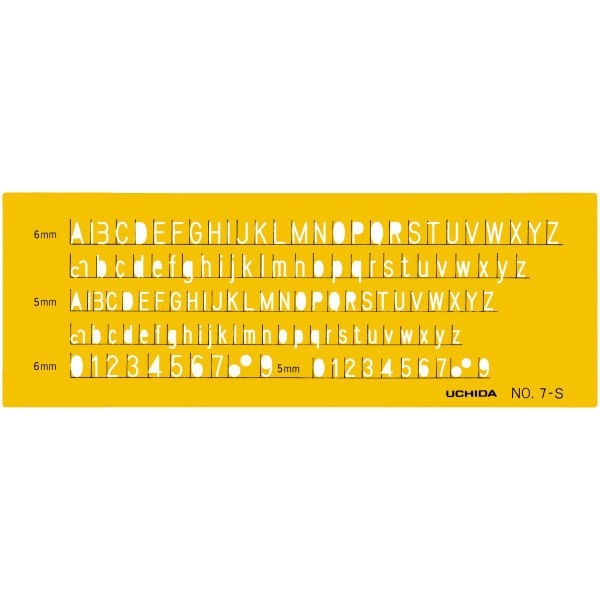 ウチダ(マービー) テンプレート ＮＯ7-Ｓ 英字・数字 品番：1-843-1017