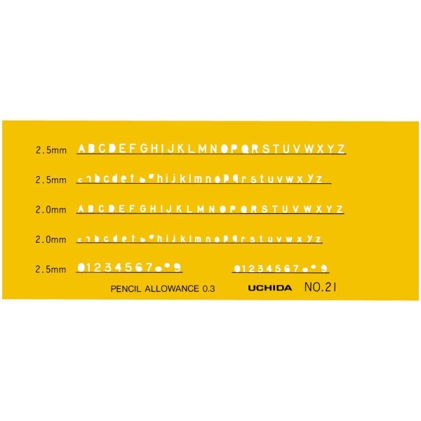 ウチダ(マービー) テンプレート ＮＯ21 英字・数字 品番：1-843-1021