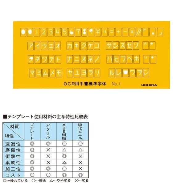 ウチダ(マービー) テンプレート ＯＣＲ定規  ＮＯ?1 品番：1-843-1630
