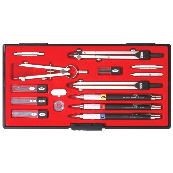 ウチダ（マービー） ＳＥコンパスセット 17品組 鉛筆製図セット 品番：010-0006