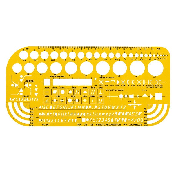 ウチダ（マービー） テンプレート ＮＯ861 機械記号 品番：012-0006