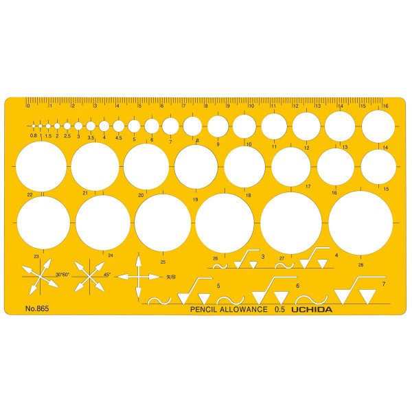 ウチダ（マービー） テンプレート ＮＯ865 円定規 品番：012-0020