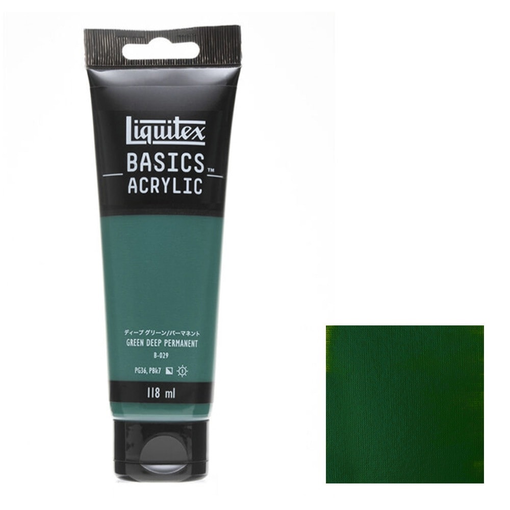 アクリル絵具Liquitex リキテックス ベーシックス ディープグリーン/パーマネント B-029 118ml チューブ