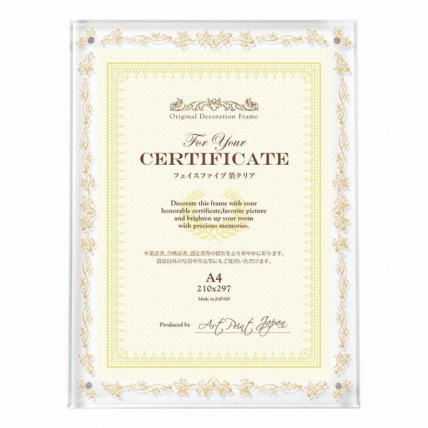 APJ フェイスファイブフレーム 箔クリア A4サイズ（210×297mm）